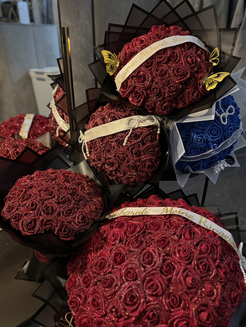Glitzer Rosen rot