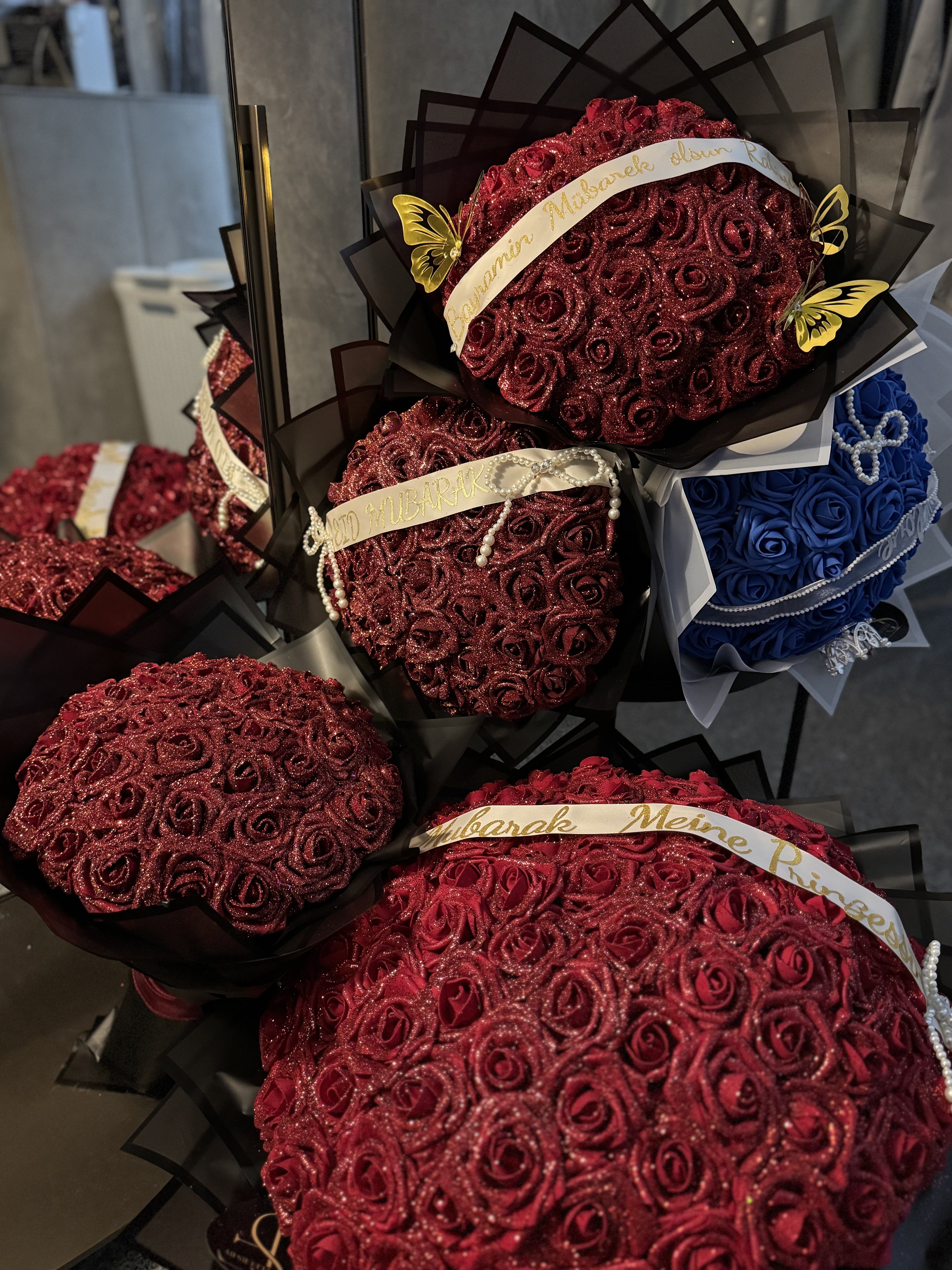 Glitzer Rosen rot
