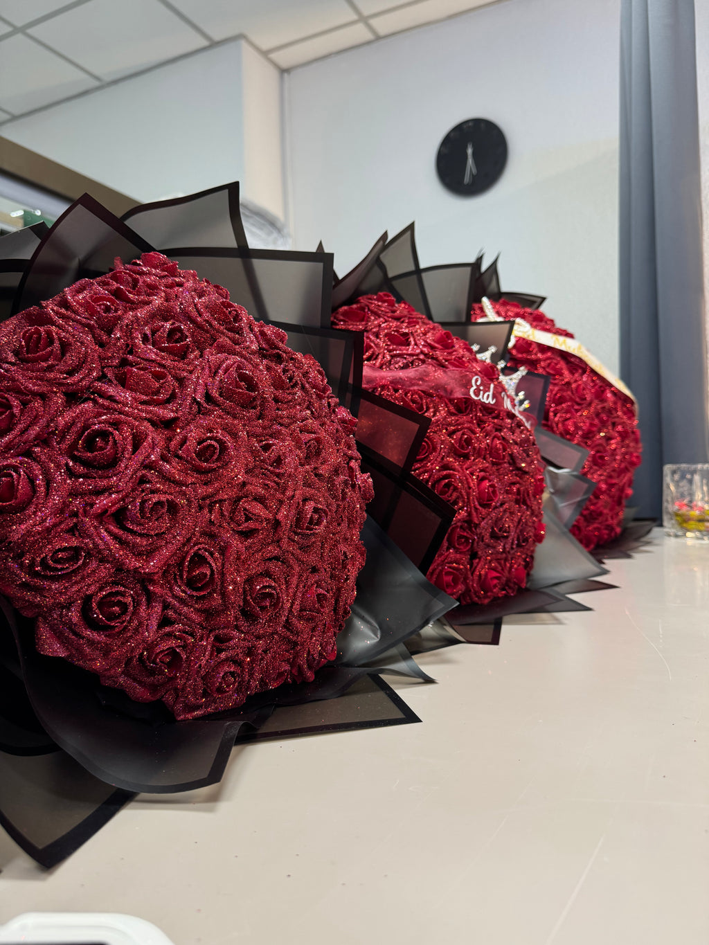 Glitzer Rosen rot